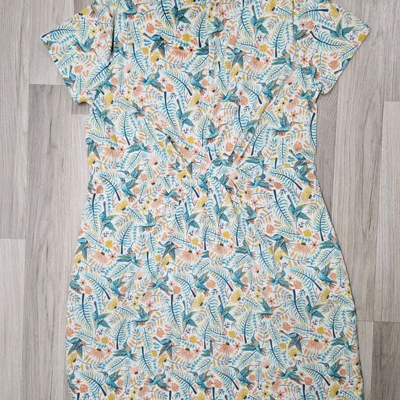 Duluth Trading Womens Dress Colorful Bird Knee Length XL - Picture 8 of 11